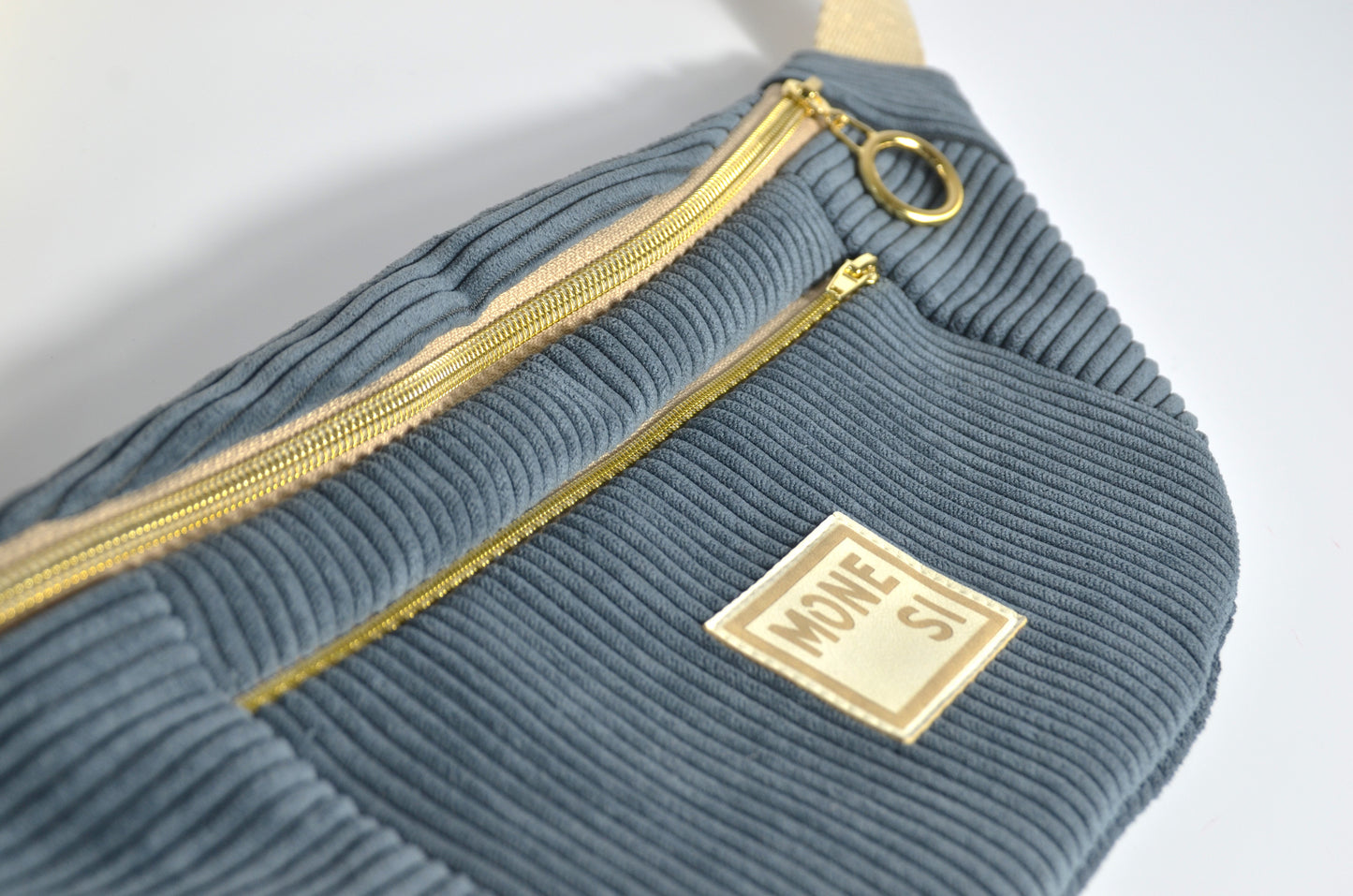 Sac Banane Velours Bleu Jean