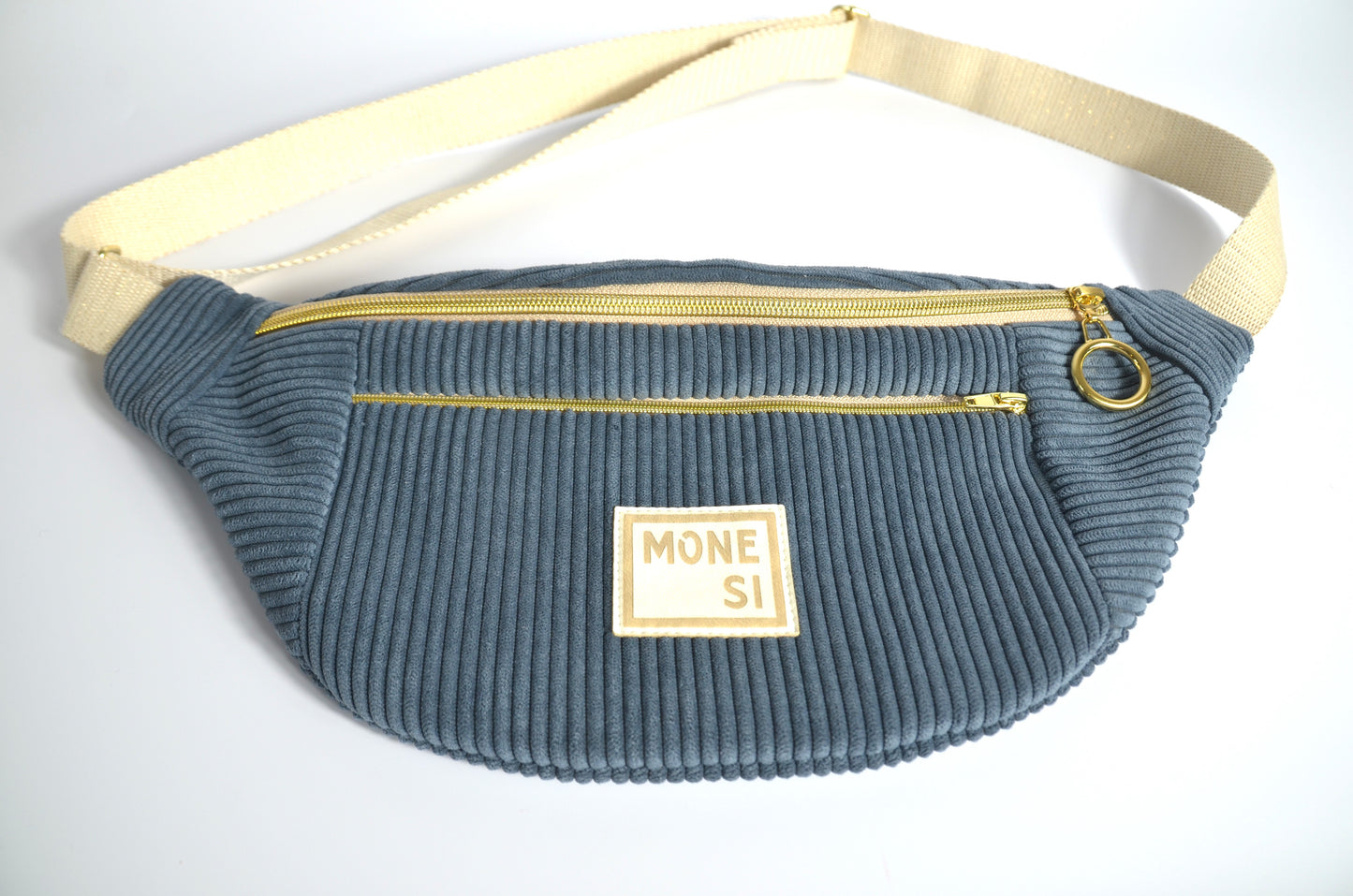 Sac Banane Velours Bleu Jean