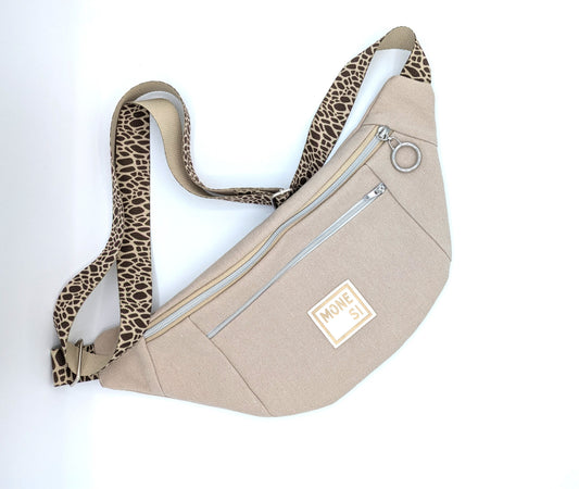 Sac Banane en Toile Beige