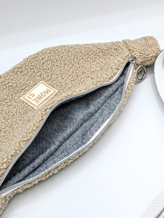 Sac Banane Moumoute Beige/Jean