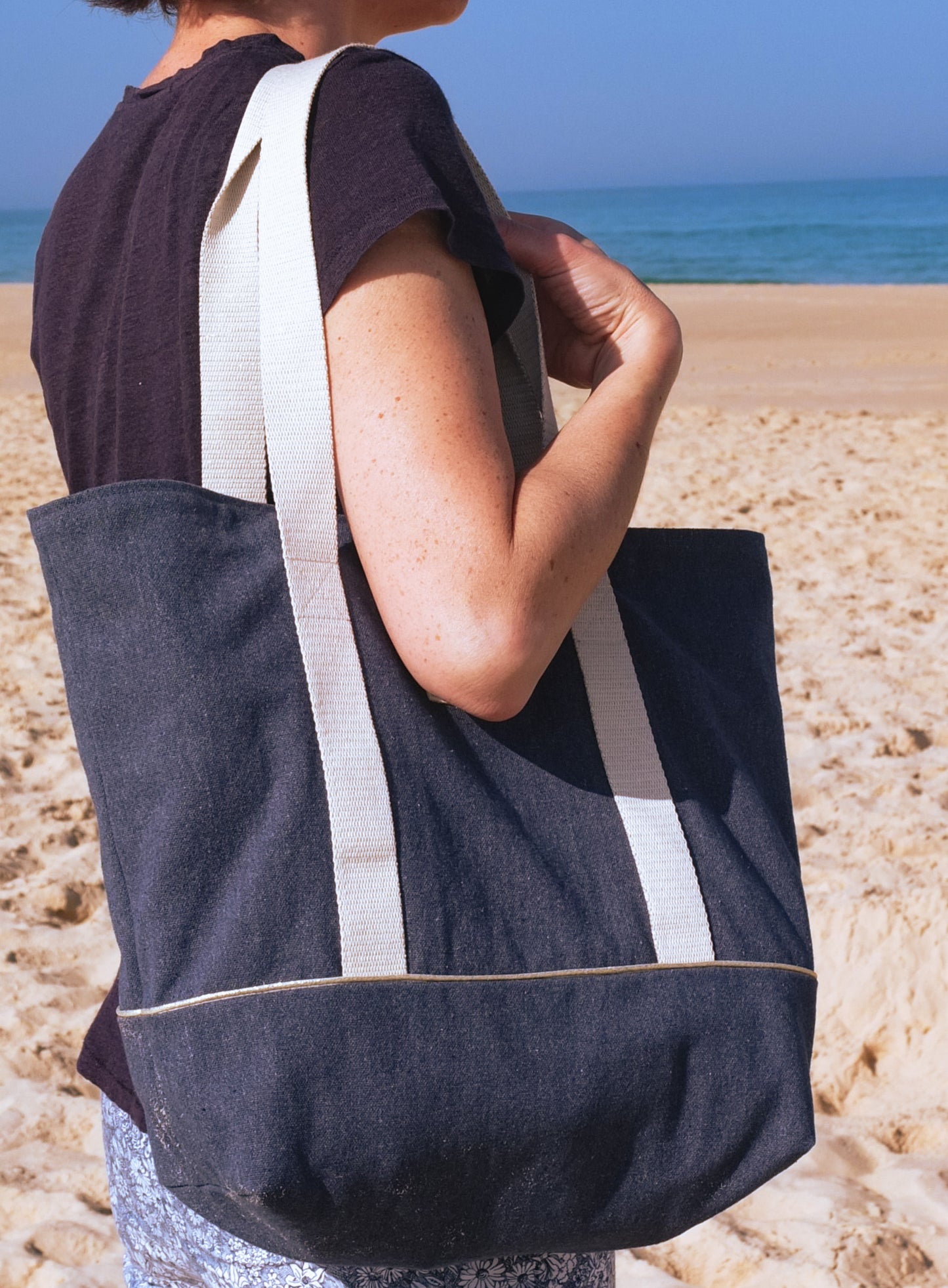 Sac cabas bleu jean
