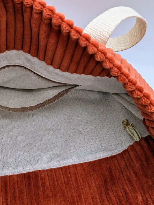 Sac cabas Velours Brique