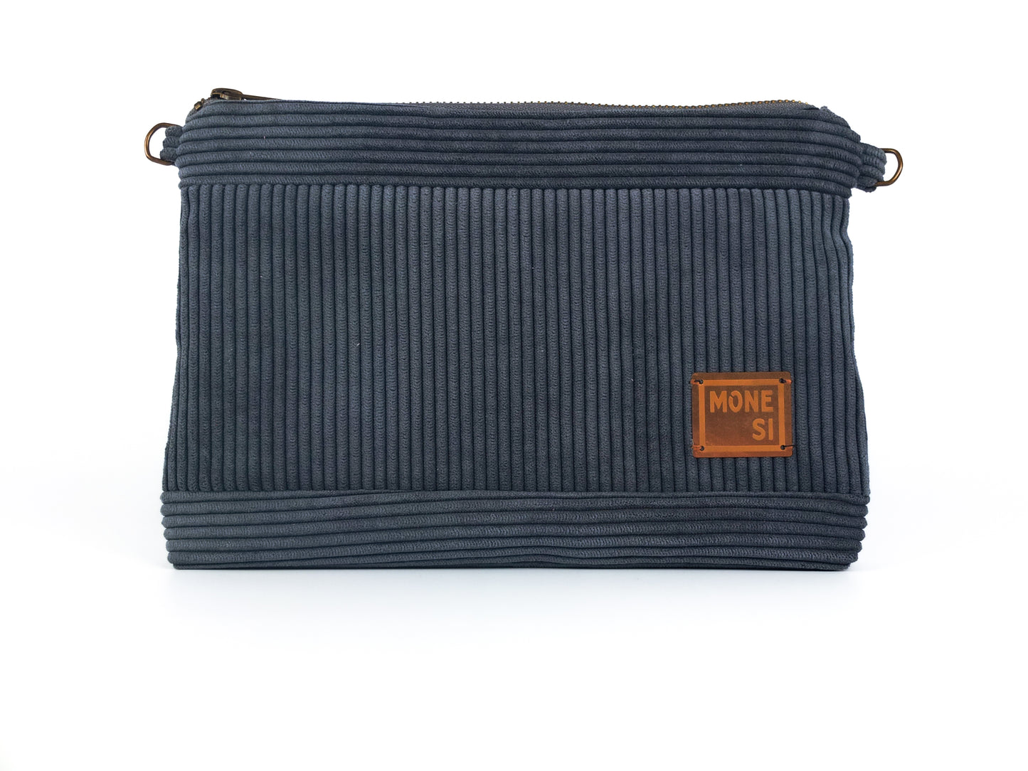Sac pochette velours bleu jean