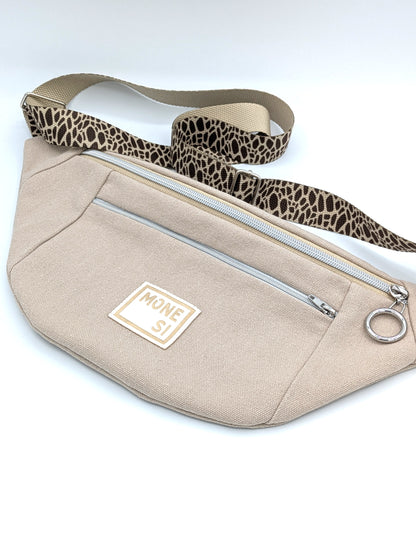 Banane en toile beige